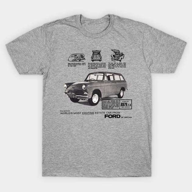 FORD ANGLIA ESTATE - advert T-Shirt by Throwback Motors